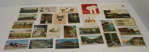 Group Of Antique Postcards Papers And More