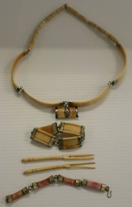 Group Of BoneIvory Jewelry With Silver