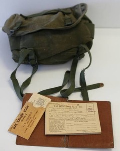 Antique Military Field Pack And War Ration Book
