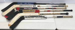 Group Of Misc. Used Goalie Sticks