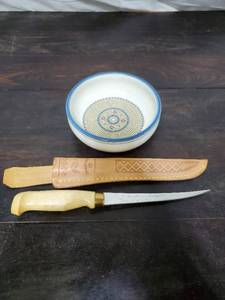 Dansk (Baskets) Dinnerware Bowl And J. Marttiini Fillet Knife