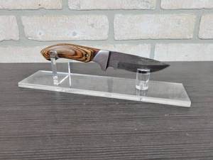Hand Crafted Damascus Drop Point Knife - 3.625 Blade - Includes Leather Sheath