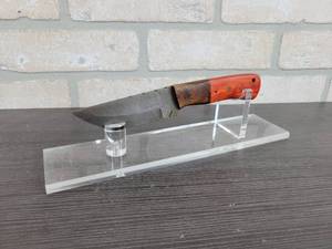 Hand Crafted Damascus Straight Back Knife - 4.000 Blade - Includes Leather Sheath