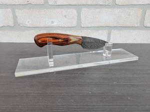 Hand Crafted Damascus Drop Point Knife - 2.790 Blade - Includes Leather Sheath