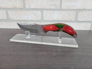 Hand Crafted Damascus Persian Knife - 4.850 Blade - Includes Leather Sheath