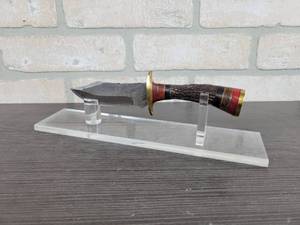 Hand Crafted Damascus Bowie Knife - 4.100 Blade - Includes Leather Sheath