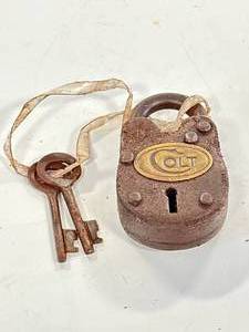 lot 33 image: Colt Padlock with 2 Working Keys 2  Inch Tall
