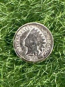 lot 49 image: 1890 Indian Head Penny Plate in Gold
