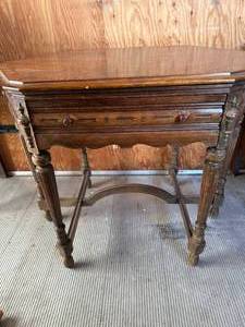 lot 54 image: Antique Kiel Golden Voiced Table 36x25x30 Inch Tall