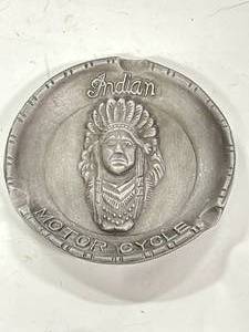 lot 64 image: Aluminum Indian Motorcycle Ashtray 5  Inch Wide
