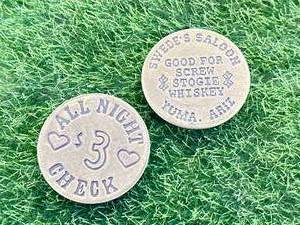 lot 86 image: Lot of 2 Brass Brothel Tokens
