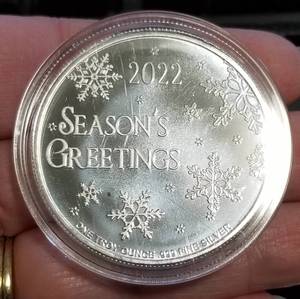 CHRISTMAS 2022 1 TROY OZ .999 FINE SILVER IN AIRTITE