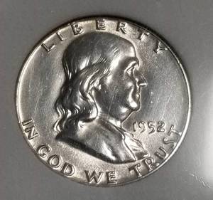 1952 FRANKLIN HALF DOLLAR WHITE SLAB