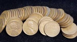 1937 ROLL OF 50 US WHEAT CENTS