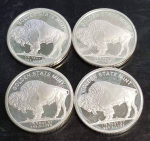 1 TROY OZ .999 FINE SILVER (4 X 14oz INDIAN BUFFALO ROUNDS)