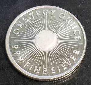1 TROY OZ .999 FINE SILVER ROUND SUNSHINE MINT