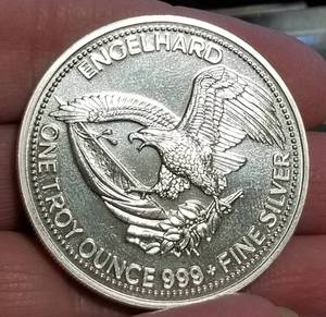 1 TROY OZ .999 FINE SILVER 1985 ENGELHARD PROSPECTOR ROUND