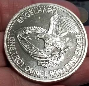 1 TROY OZ .999 FINE SILVER 1985 ENGELHARD PROSPECTOR ROUND