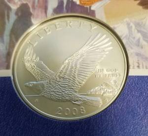 2008 US BALD EAGLE 90% SILVER DOLLAR & COPPER ROUND SET