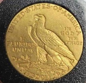 1913 US $5 GOLD INDIAN IN AIRTITE