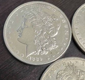 3 US MORGAN SILVER DOLLARS 1889 1890 1900