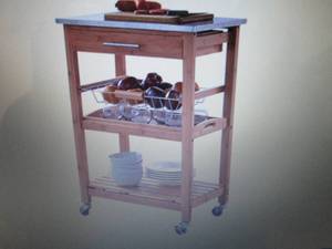 Boraam Aya Kitchen Cart with Stainl...