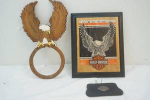 wood eagle, Harley Davidson picture