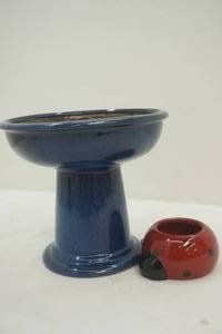 stoneware birdbath