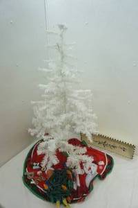 white Christmas tree, lights