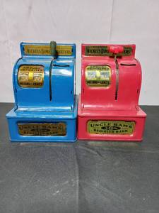 Two Uncle Sams 3-Coin Register Bank By Durable Toy And Novelty Co.