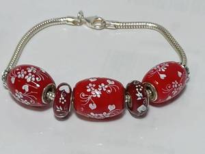Sterling Silver Fenton Bracelet With 5 Beads