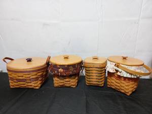 Collection Of Longaberger Baskets With Lids