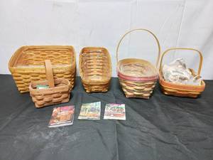Collection Of Longaberger Baskets With Lids