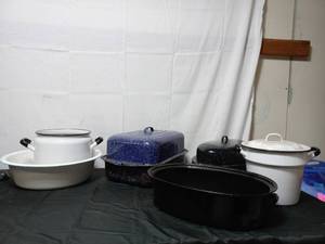 Collection Of Vintage Granite And Enamelware