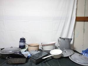 Large Collection Of Misc. Vintage Enamelware
