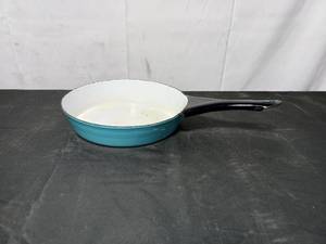 Vintage Enameled Cast Iron Frying Pan