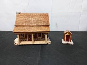 Ceramic Farmhouse With Outhouse
