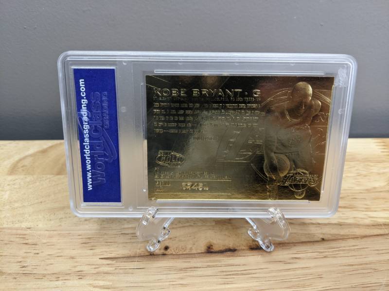 lot 33 image: 1996-97 Fleer 23KT Gold Kobe Bryant Rookie Purple Signature WCG 10 NBA Basketball Lakers Card P