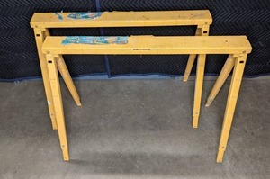 lot 133 image: Adjustable Steel Sawhorses F
