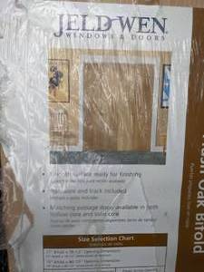 lot 128 image: New Jeld-Wen 30 x 80 Flush Oak Bifold Door F