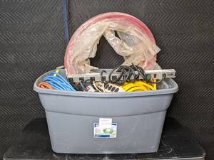 lot 123 image: Miscellaneous Assortment of Extension Cords, Surge Protector, Etc. F