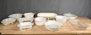 lot 153 image: A Collection of Corning Ware and Anchor Baking Dishes  M