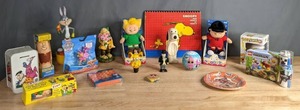 lot 183 image: Assortment of Vintage Toys & More Snoopy, LOL, Flintstones, Bugs Bunny, Paw Patrol, POP, Minecraft, Mickey Mouse & More M