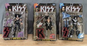 lot 244 image: (3) Vintage KISS Action Figures in Original Boxes Gene Simmons, Paul Stanley, and Ace Frehley  M