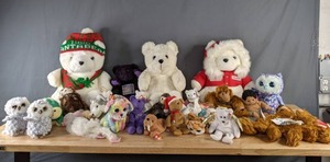 lot 251 image: Adorable Stuffed Teddy Bears, TY Plush Toys, Holiday Bears, Owls and More M