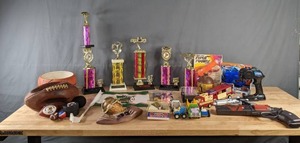 lot 224 image: Vintage Sports Decor and Toy Collection Green Bay Packers, NHL Minnesota Wild Hockey, Minnesota Golden Gophers, Minnesota Vikings and MoreM