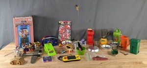 lot 236 image: Vintage Toy Collection Gumball Machine, Pac-Man, Kazoo, And More M