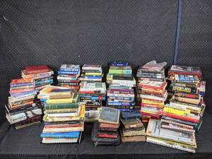 lot 284 image: Large Assortment of Books - Vintage Danish Lutheran Bible, Christian Topics, Stephen King, James Patterson, Conservative Authors, etc. M