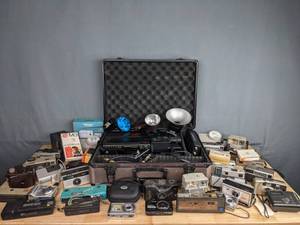 lot 272 image: Vintage Camera Collection Signature 2000 VHS Camcorder, Sony, Kodak Brownie Six-20, and More M