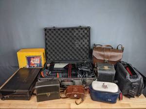 lot 273 image: Vintage Camera Colletion Sharp Video Camera, Polaroid, Pentax, Kodak and More  M